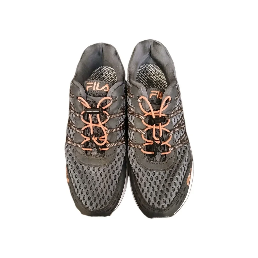 FILA Sorrento Athletic Shoes- Women's Grey /Coral , US 7.5M Excellent Con. #1068